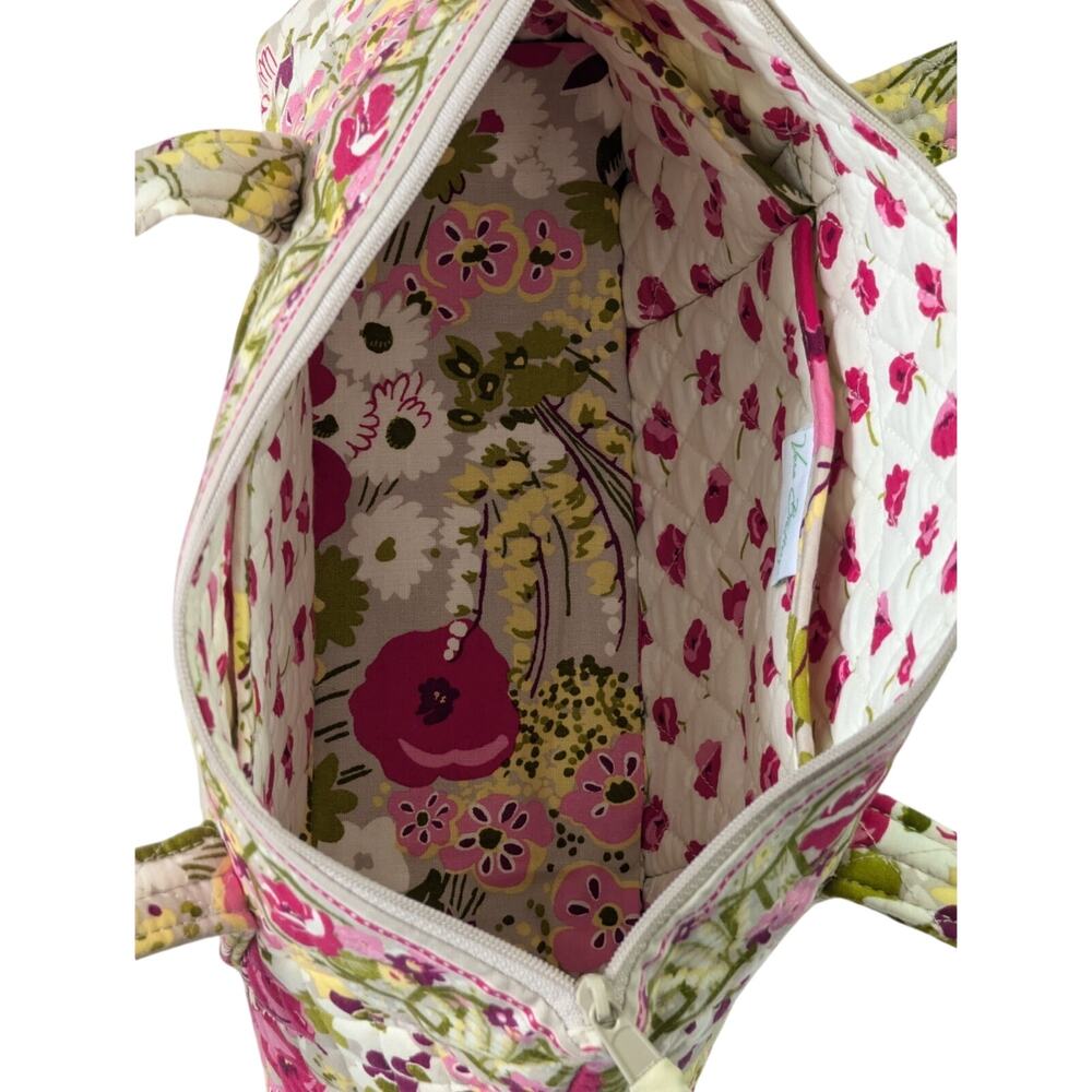 Make Me Blush Vera Bradley Shoulder Bag Floral Quilted Purse Pink Green Flowers - Picture 9 of 11